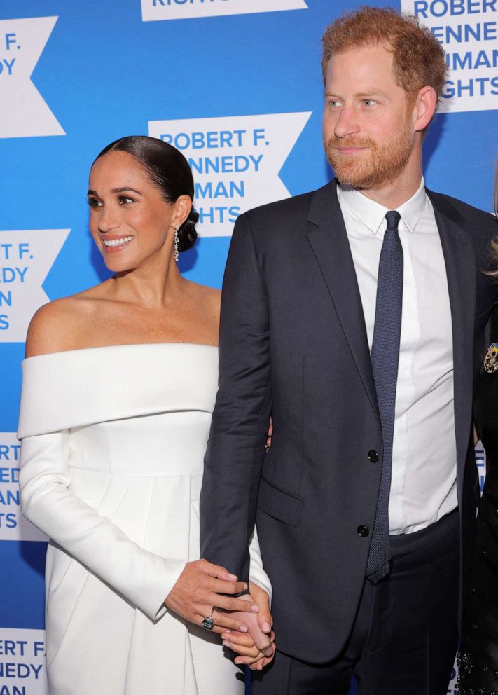 PHOTO: Britain's Prince Harry, Duke of Sussex and Meghan, Duchess of Sussex, attend the Robert F. Kennedy Human Rights Ripple of Hope Award Ceremony in New York, December 6, 2022.